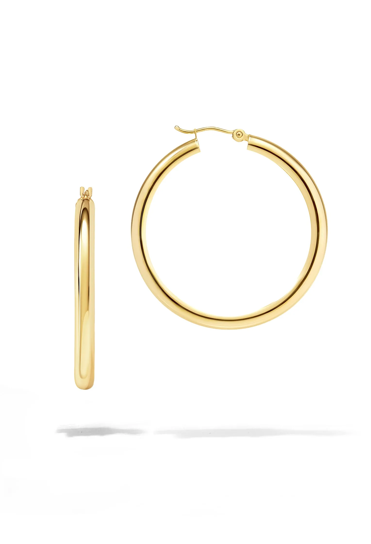 Classic Large Hoop Earrings | 14K Solid Gold sold by Oomiay