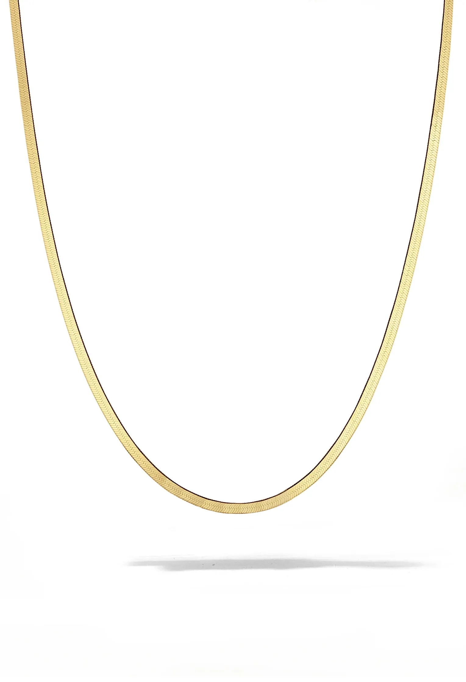 Herringbone Chain Necklace | 14K Solid Gold sold by Oomiay