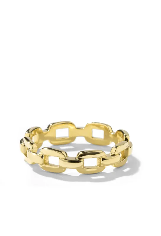 Large Chain Link Ring | 14K Solid Gold sold by Oomiay