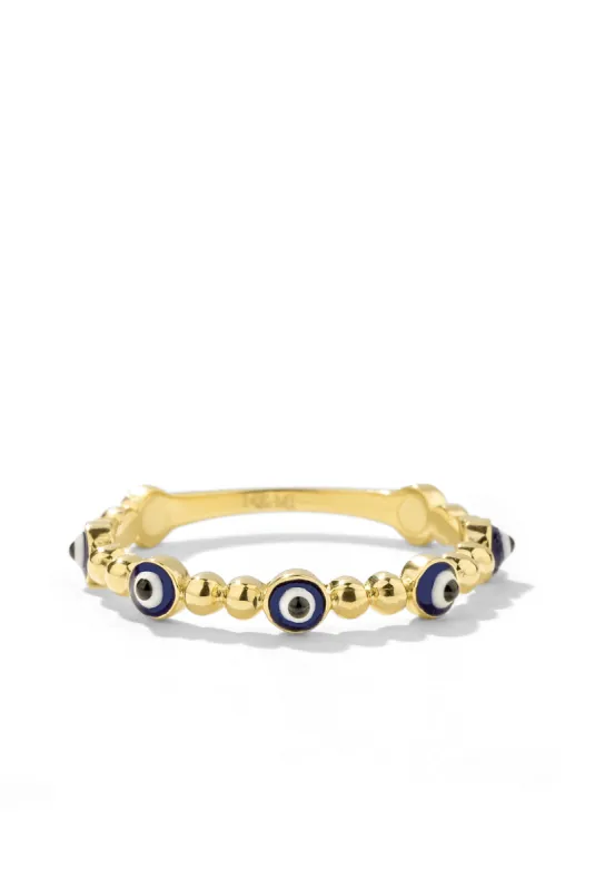 Evil Eye Ring | 14K Solid Gold sold by Oomiay