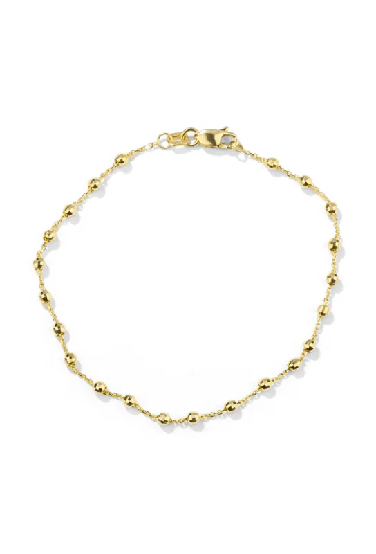Bead Bracelet | 14K Solid Gold sold by Oomiay