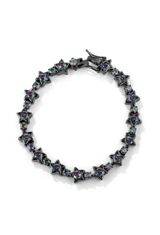 Bezel Star Tennis Bracelet - Mystic Topaz sold by Oomiay