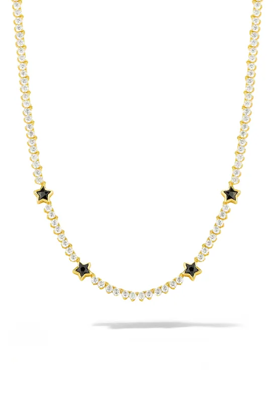 Black Star Tennis Necklace sold by Oomiay