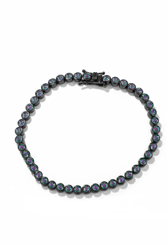 Mystic Topaz Bezel Tennis Bracelet sold by Oomiay