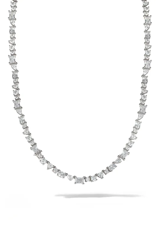 Mixed Shape Tennis Necklace sold by Oomiay