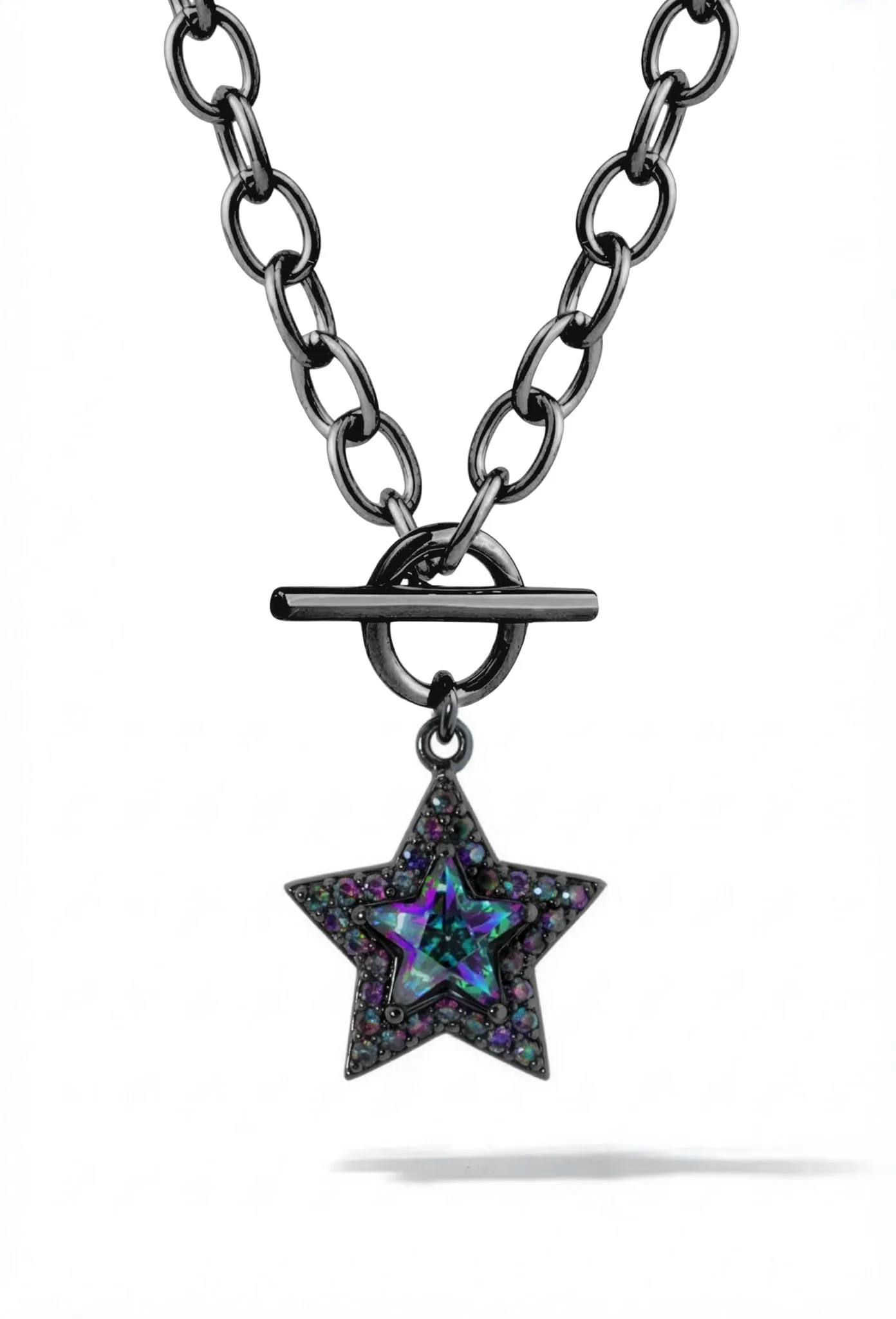 Mystic Black Star Toggle Chain Necklace sold by Oomiay