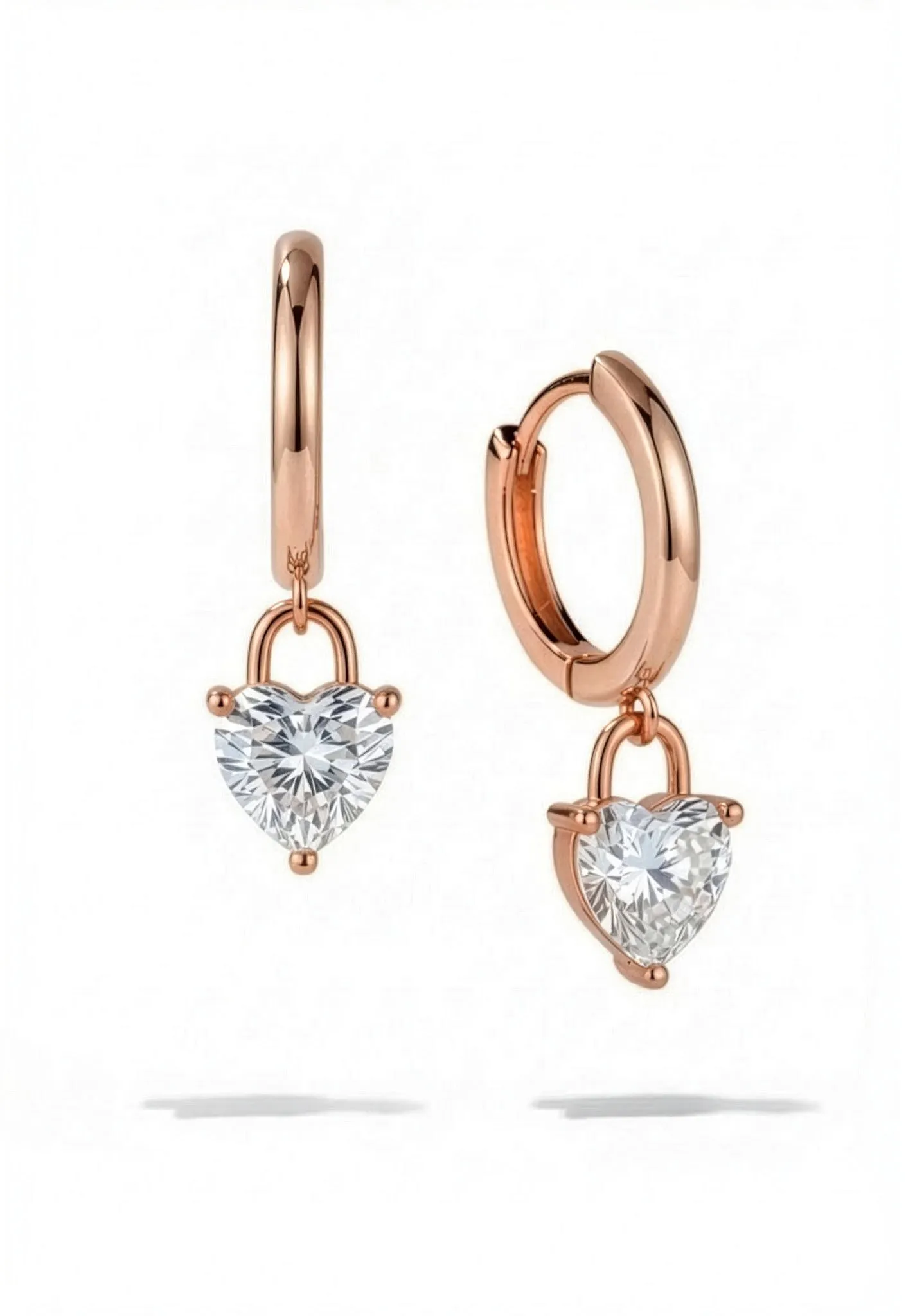 Rose Gold Heart Huggies sold by Oomiay