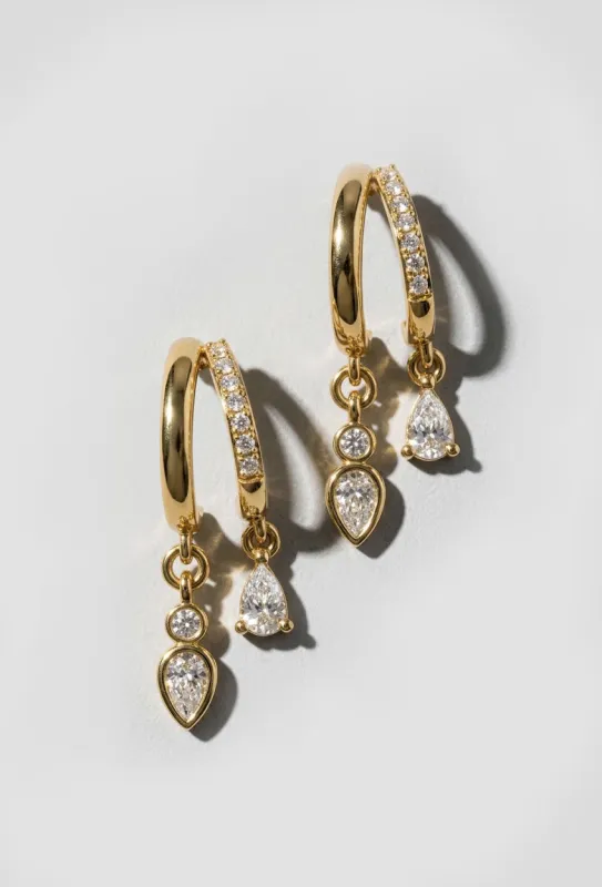 Gold Double Hoop Dangle Earrings made by Oomiay