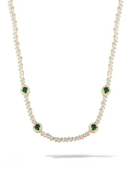 Emerald Tennis Necklace sold by Oomiay