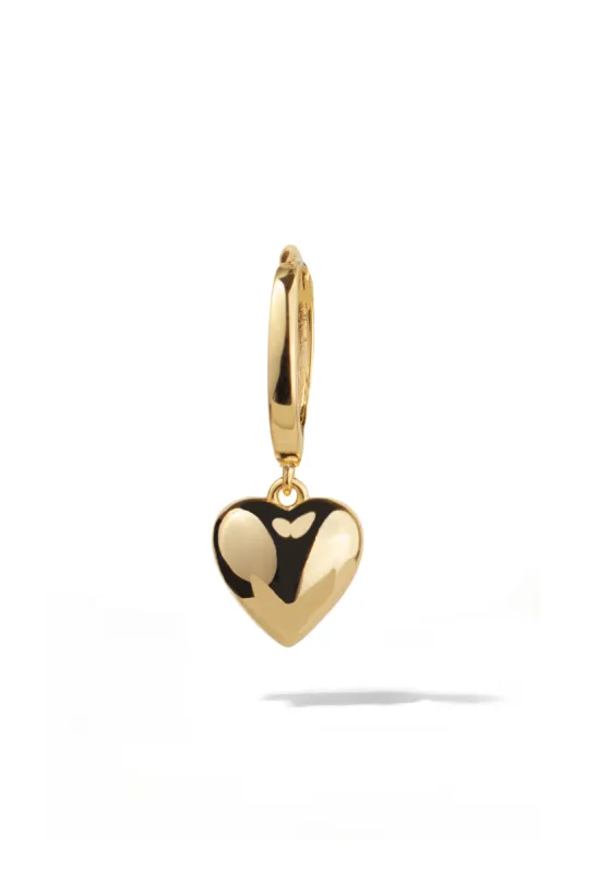 Puffed Heart Huggie Earring sold by Oomiay