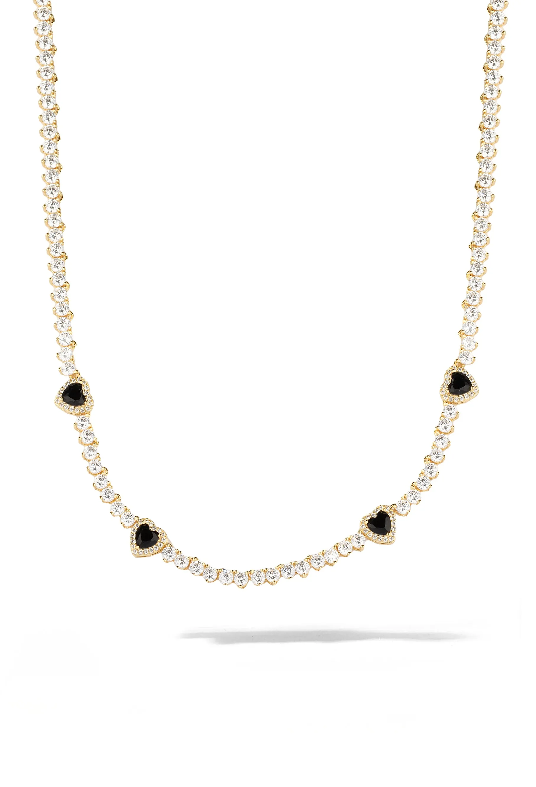 Black Heart Tennis Necklace sold by Oomiay