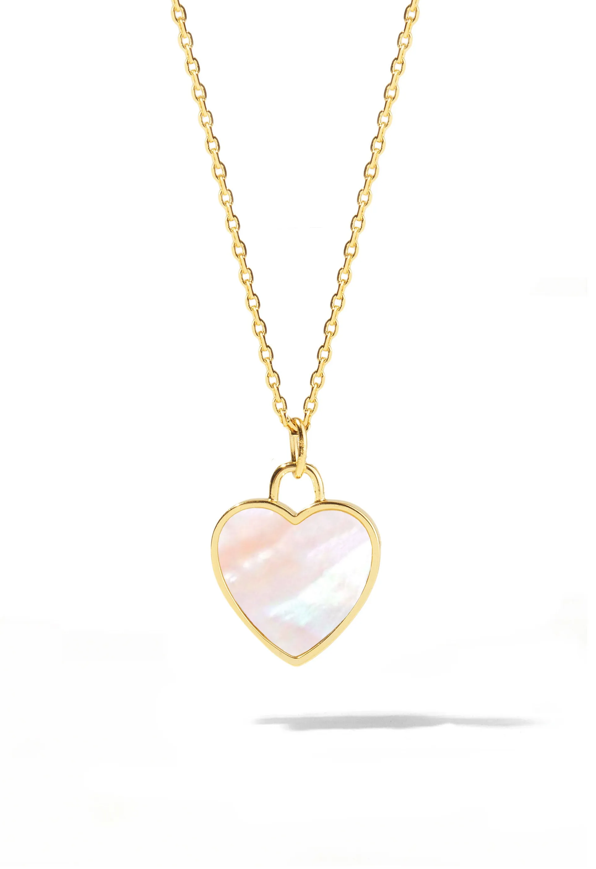 Mother of Pearl Heart Lock Necklace sold by Oomiay product image thumbnail 2