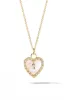 Mother of Pearl Heart Lock Necklace sold by Oomiay