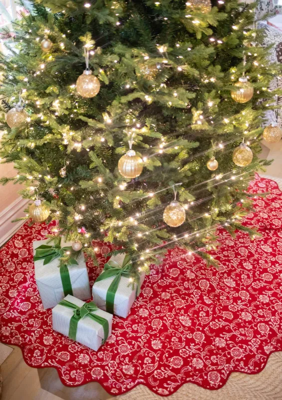 Rouge Petunia Tree Skirt sold by Julia Amory