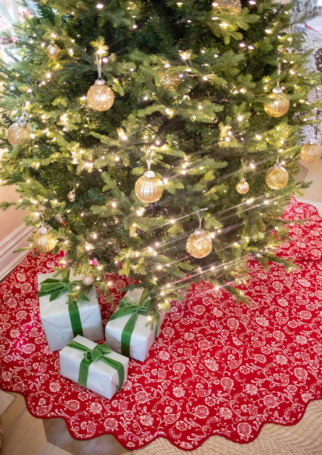 Rouge Petunia Tree Skirt sold by Julia Amory