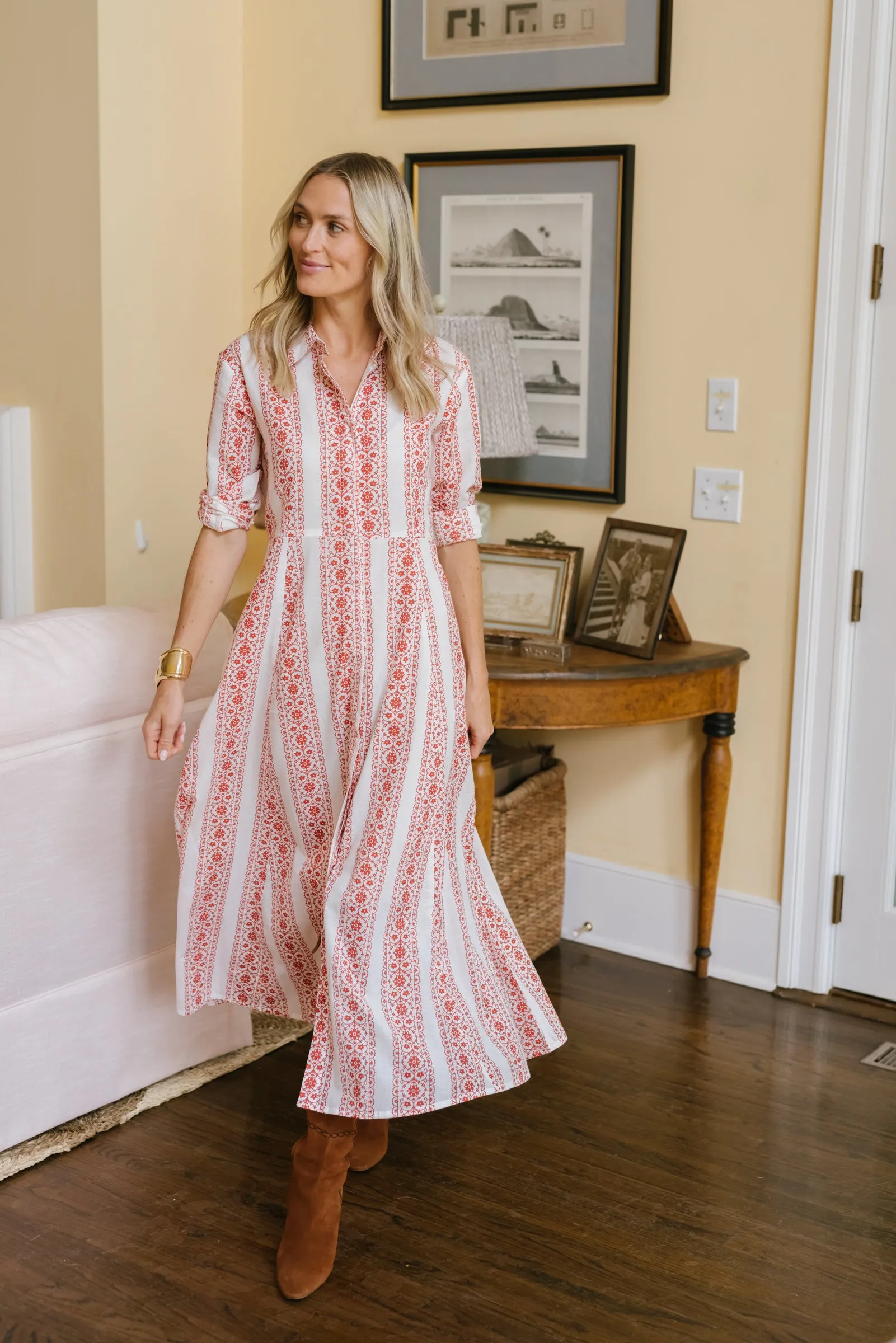 The JA Shirt Dress - Currant Stripes sold by Julia Amory product image thumbnail 5