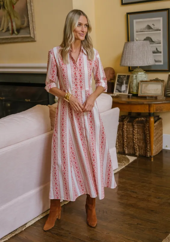 The JA Shirt Dress - Currant Stripes sold by Julia Amory