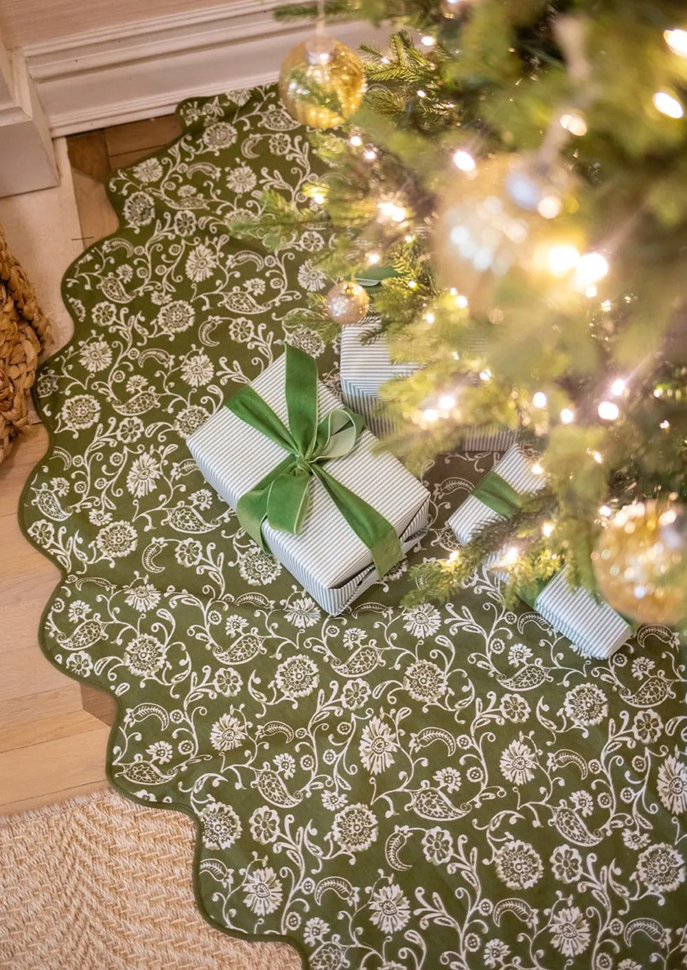 Moss Petunia Tree Skirt sold by Julia Amory