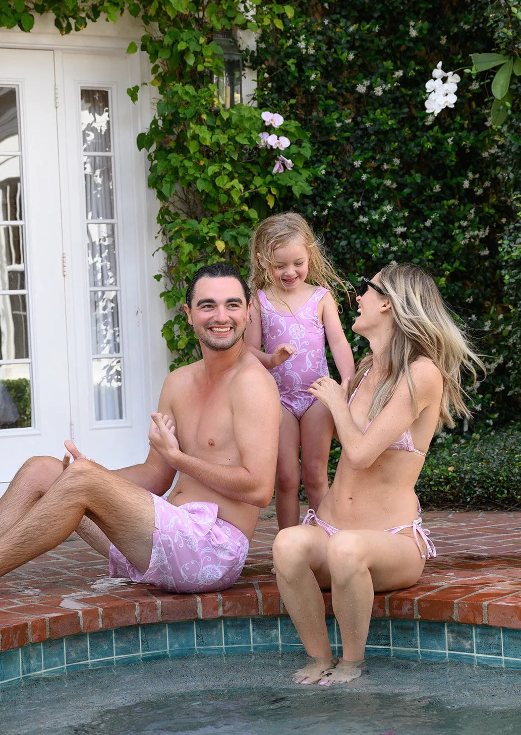 Elbow Beach String Bikini Bottom - Blooms Petunia sold by Julia Amory