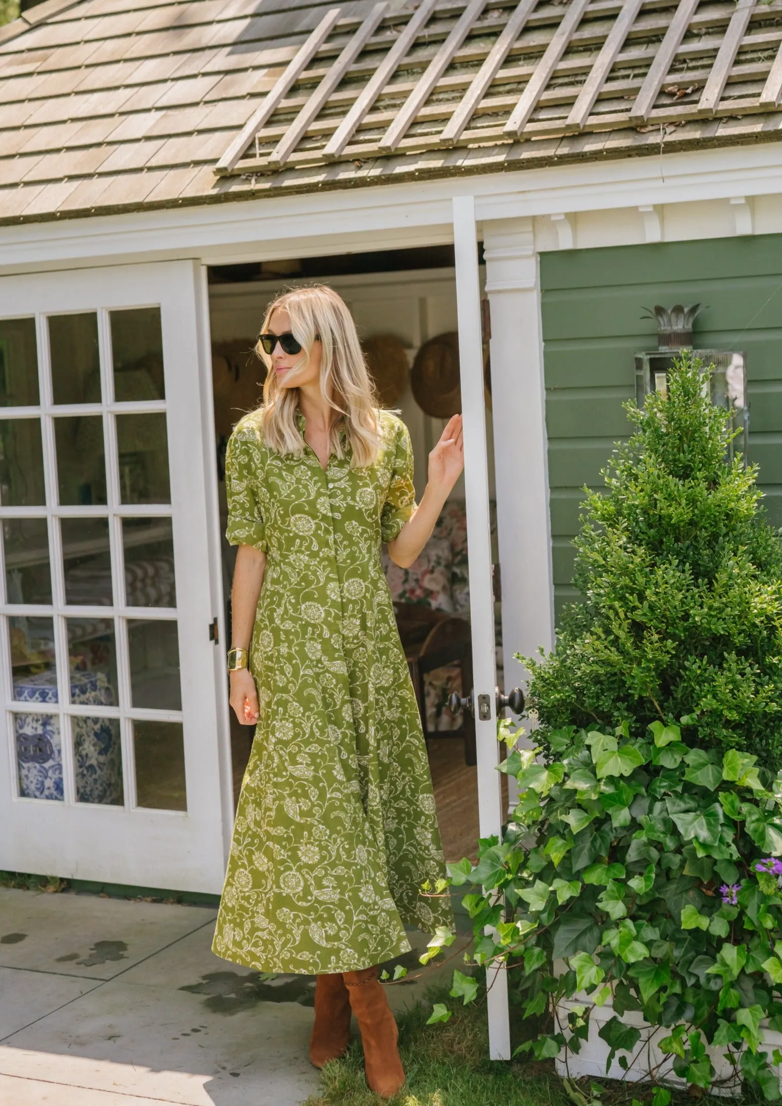 The JA Shirt Dress - Moss Petunia sold by Julia Amory product image thumbnail 2