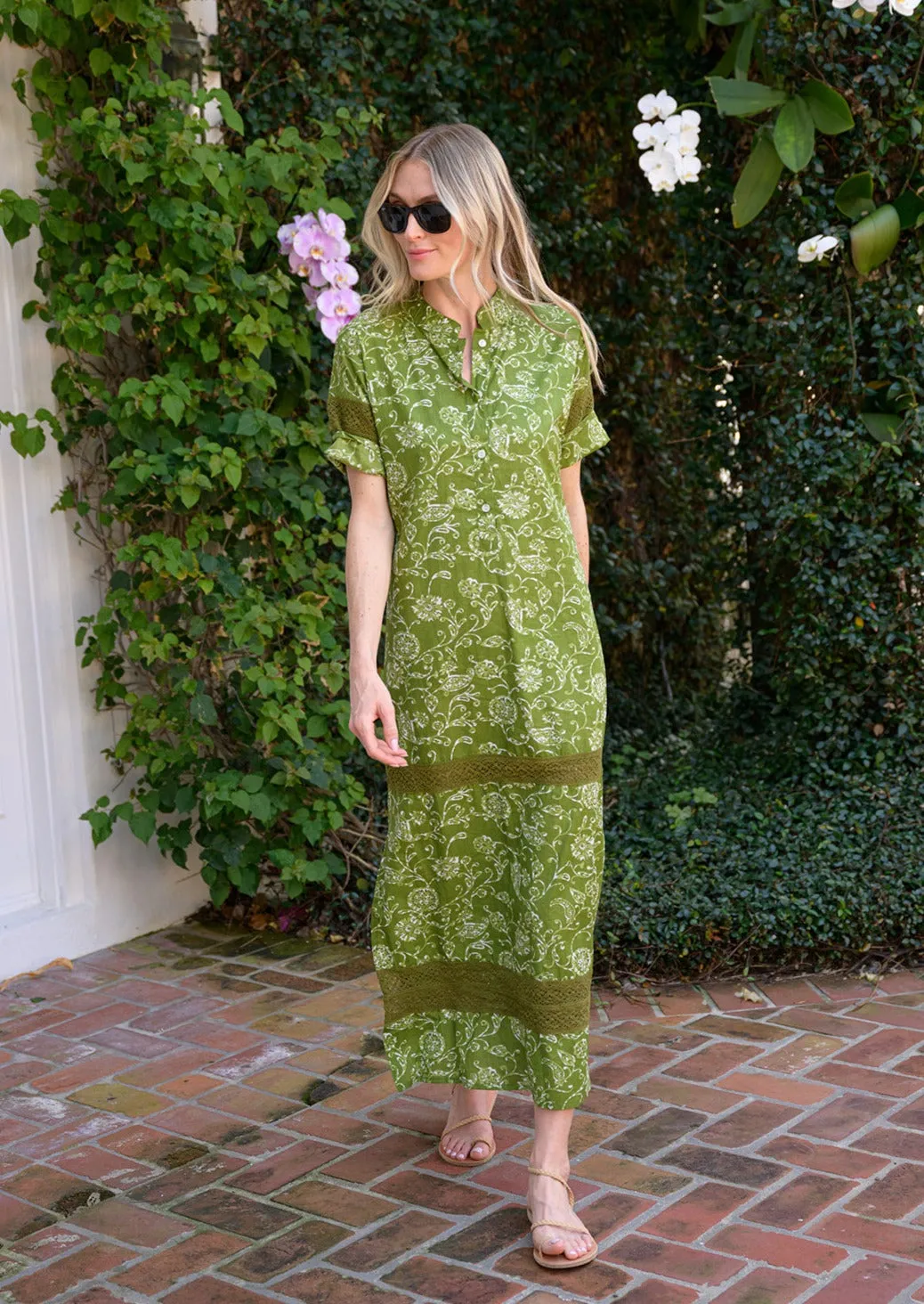 Short Sleeve Majorelle - Moss Petunia sold by Julia Amory