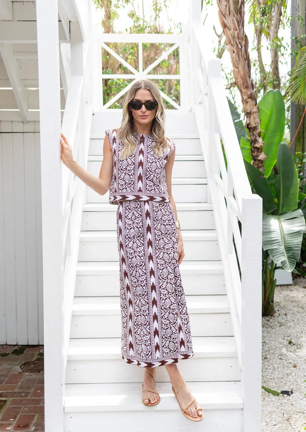 Slim Shell Top Poplin - Coco Island Ikat sold by Julia Amory product image thumbnail 2