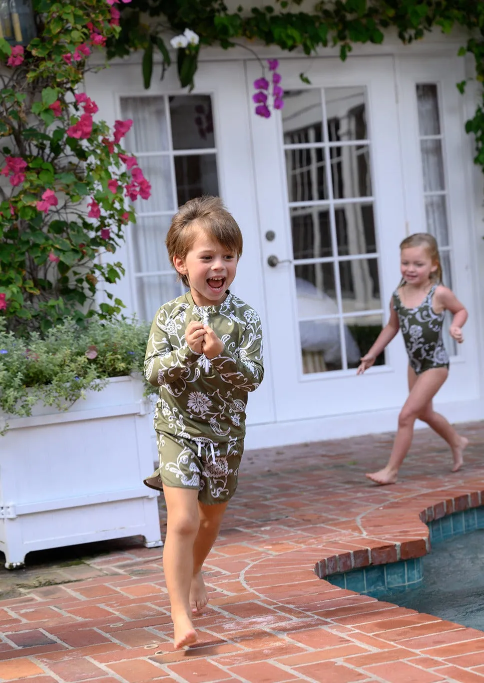 Boys North End Trunk - Moss Petunia sold by Julia Amory