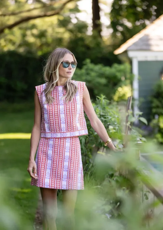 Slim Shell Top - Baie Mustique Stripe sold by Julia Amory