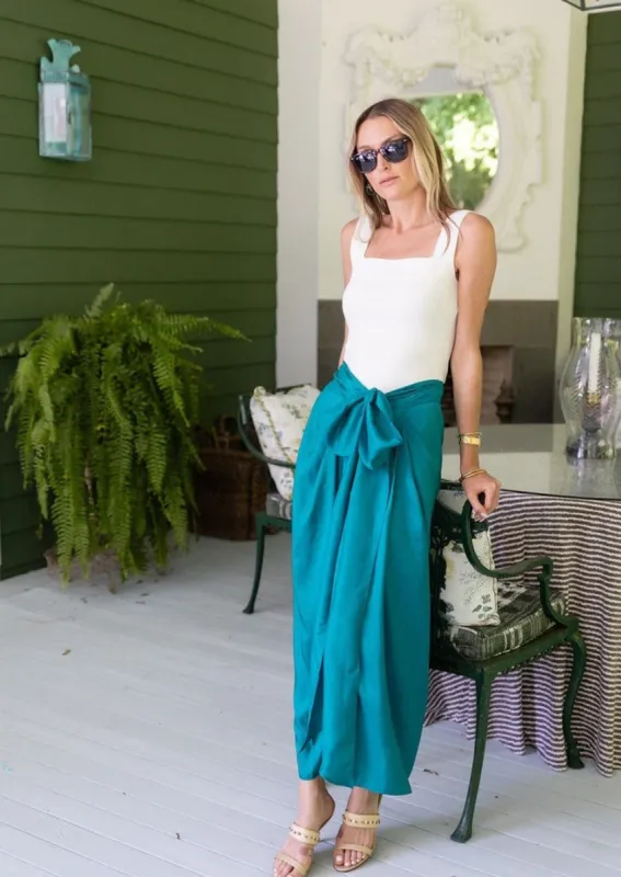 Cartagena Wrap Skirt - Jade sold by Julia Amory