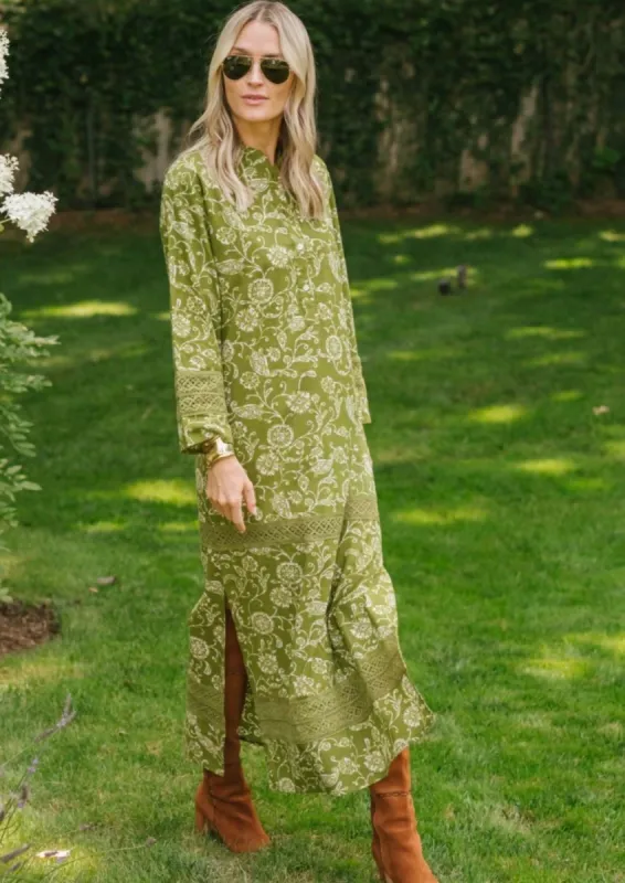 Majorelle Dress - Moss Petunia sold by Julia Amory