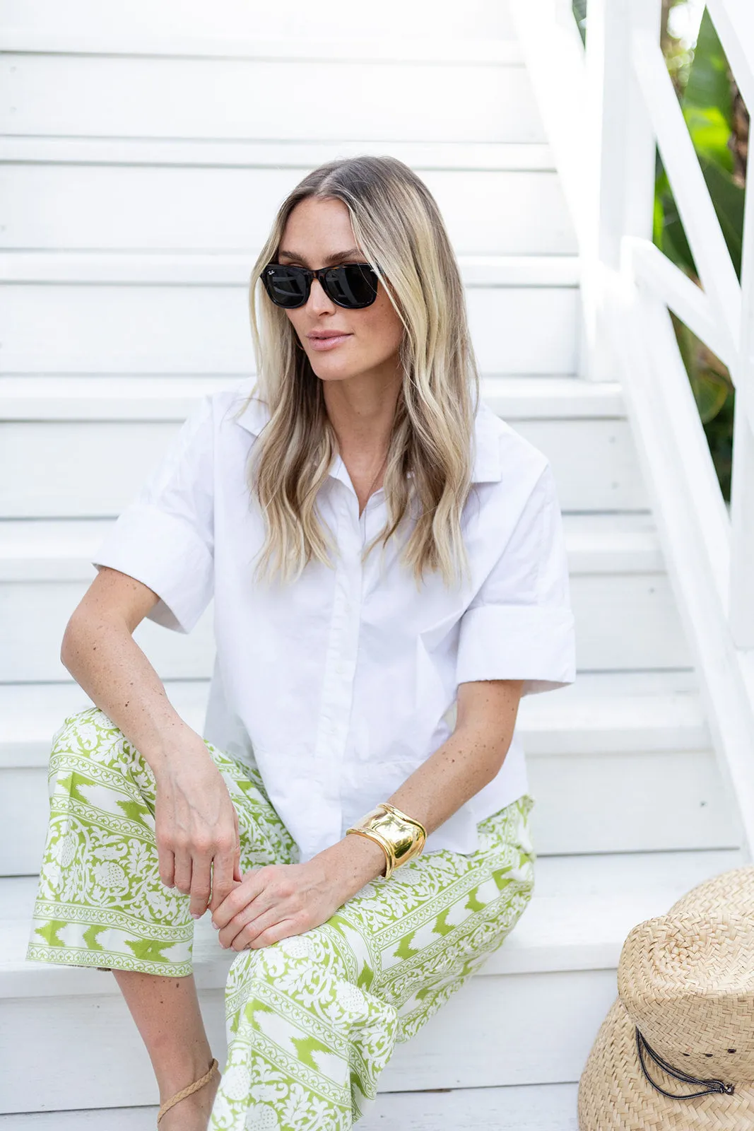 Babe Pant - Chartreuse Island Ikat sold by Julia Amory product image thumbnail 4