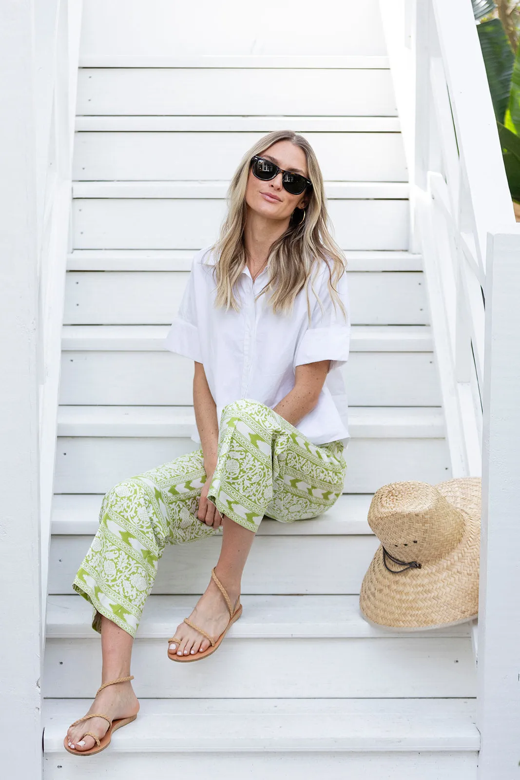 Babe Pant - Chartreuse Island Ikat sold by Julia Amory product image thumbnail 2