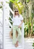 Babe Pant - Chartreuse Island Ikat sold by Julia Amory