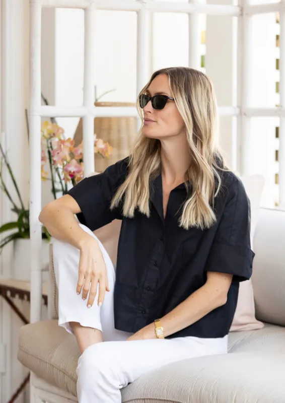 The Antibes Shirt - Coal sold by Julia Amory