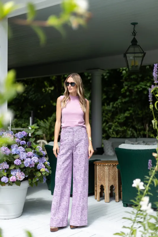 Julia Pant Canvas - Orchid Marbella sold by Julia Amory