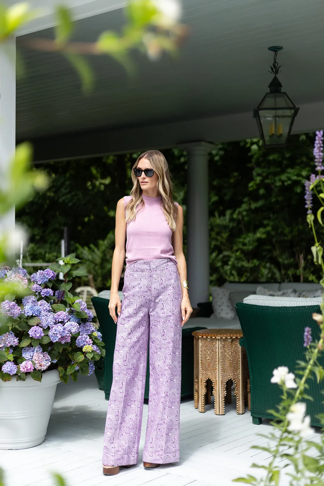 Julia Pant Canvas - Orchid Marbella sold by Julia Amory