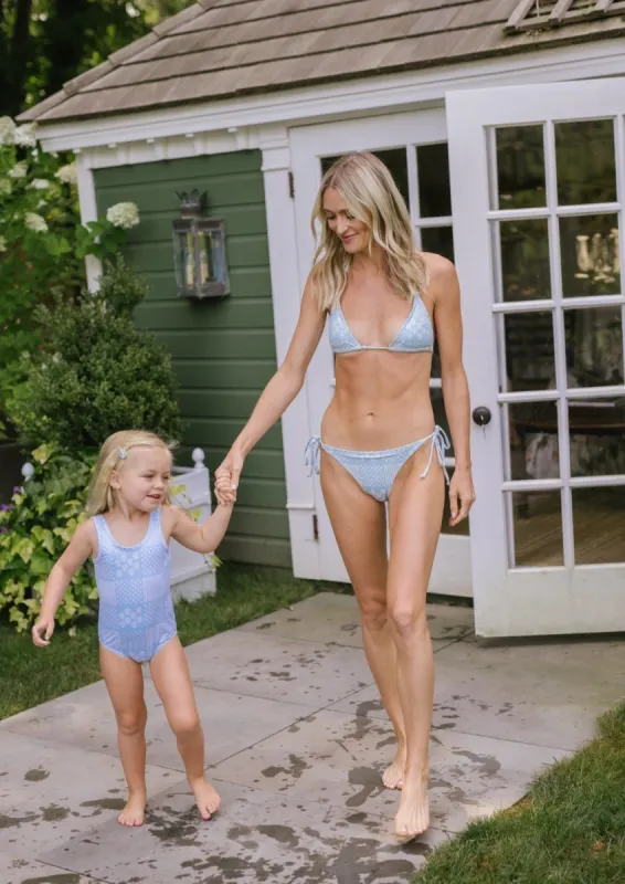 Elbow Beach String Bikini Bottom - Gracie Patchwork sold by Julia Amory
