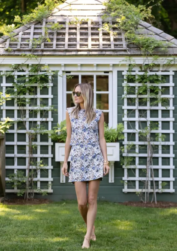 Gidget Mini Skirt - Jonchet Chintz sold by Julia Amory