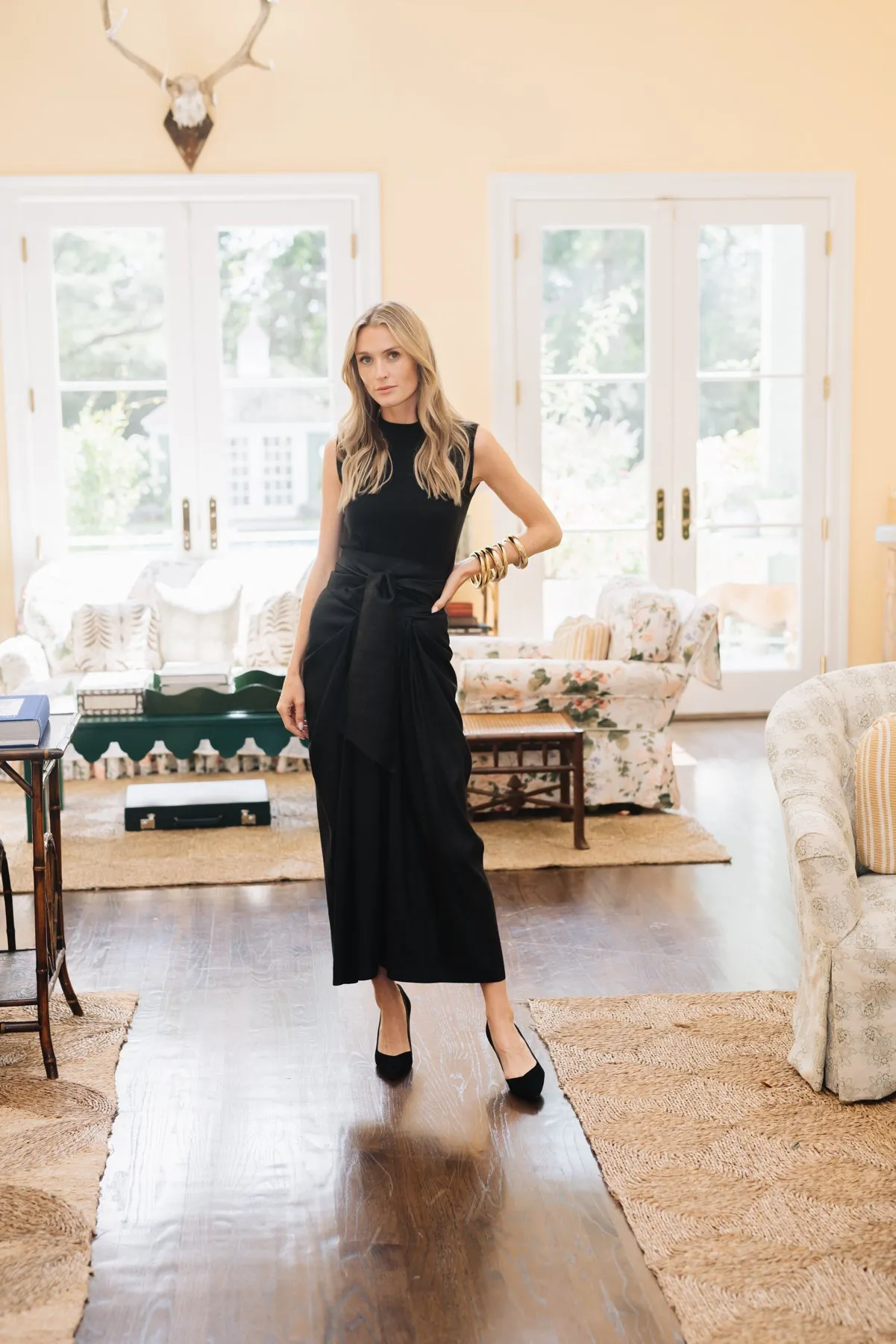 Cartagena Wrap Skirt - Noir sold by Julia Amory