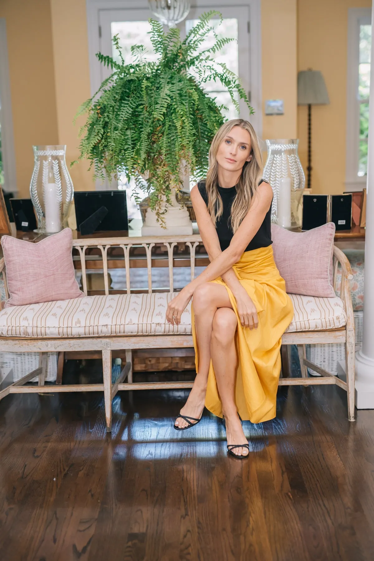 Cartagena Wrap Skirt - Saffron Dupioni sold by Julia Amory product image thumbnail 3