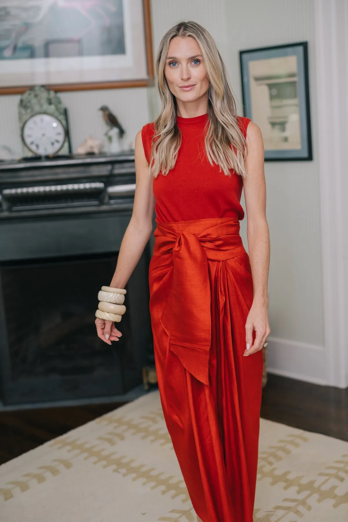 Cartagena Wrap Skirt - Rust Dupioni sold by Julia Amory product image thumbnail 2