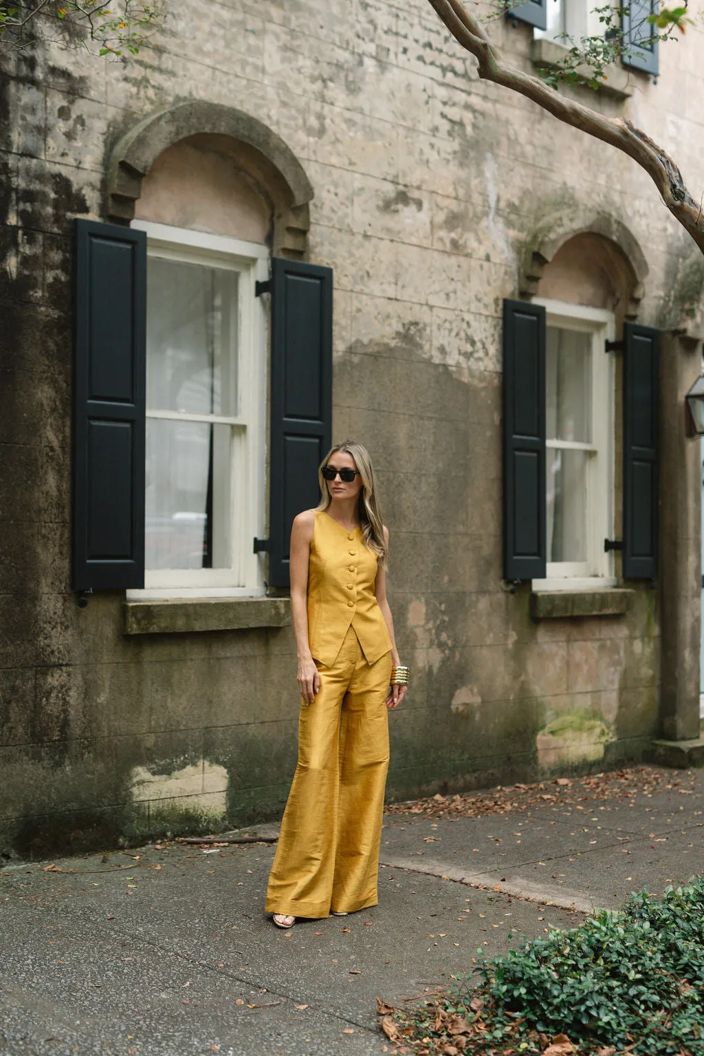 Tess Vest Dupioni - Saffron sold by Julia Amory product image thumbnail 5