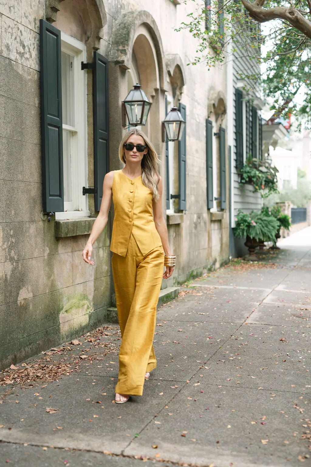 Tess Vest Dupioni - Saffron sold by Julia Amory product image thumbnail 4