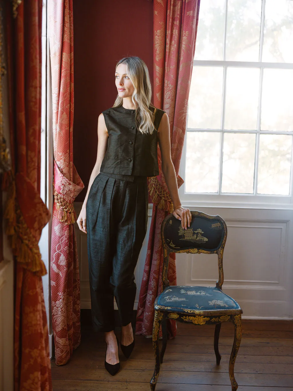 Blair Top Dupioni - Noir sold by Julia Amory product image thumbnail 4