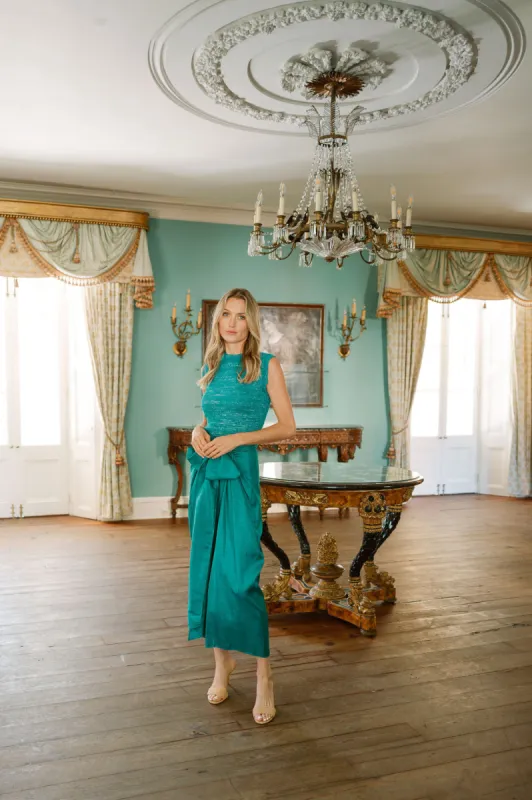 Cartagena Wrap Skirt - Jade sold by Julia Amory