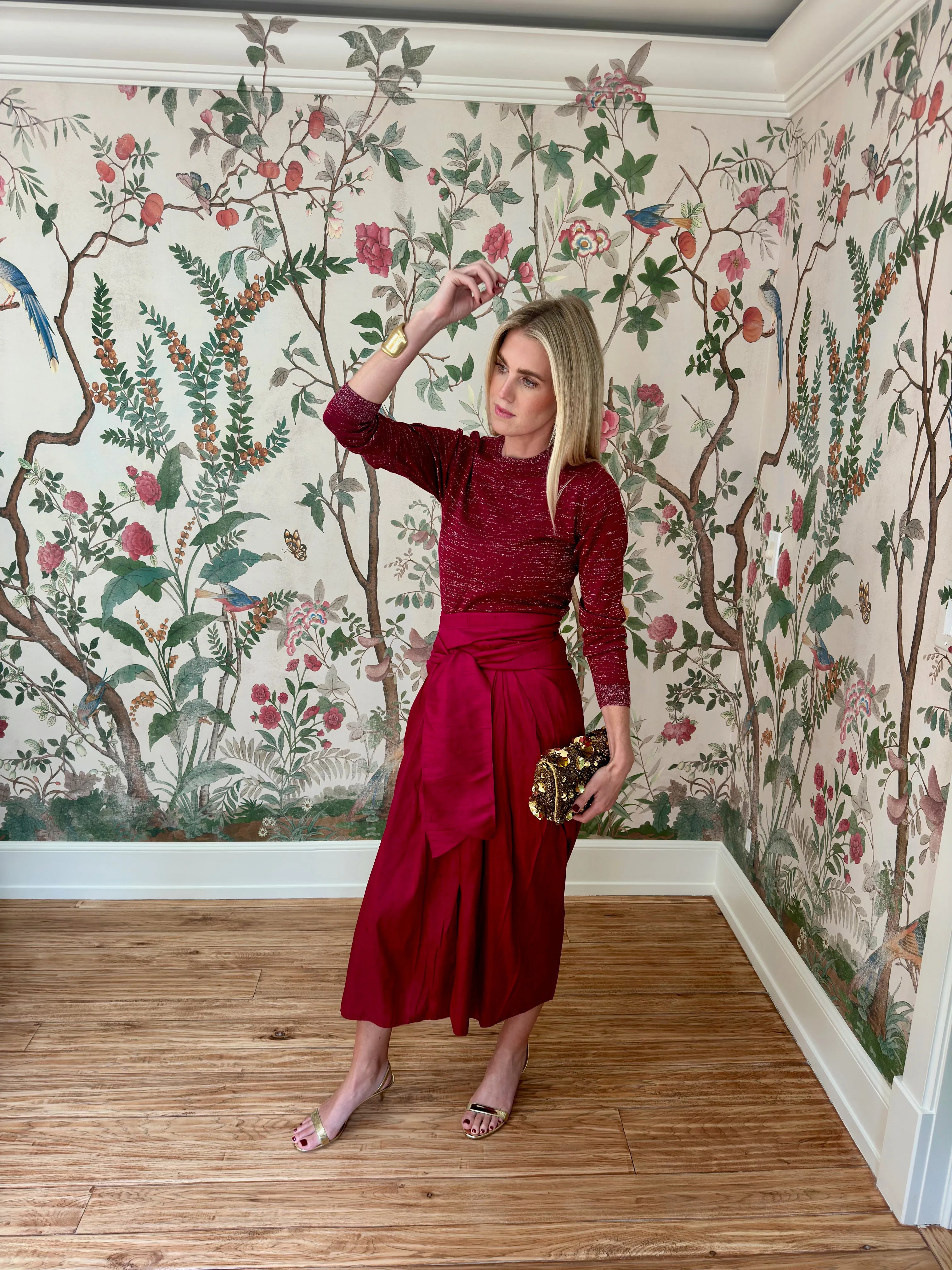 Cartagena Wrap Skirt - Cranberry sold by Julia Amory product image thumbnail 2