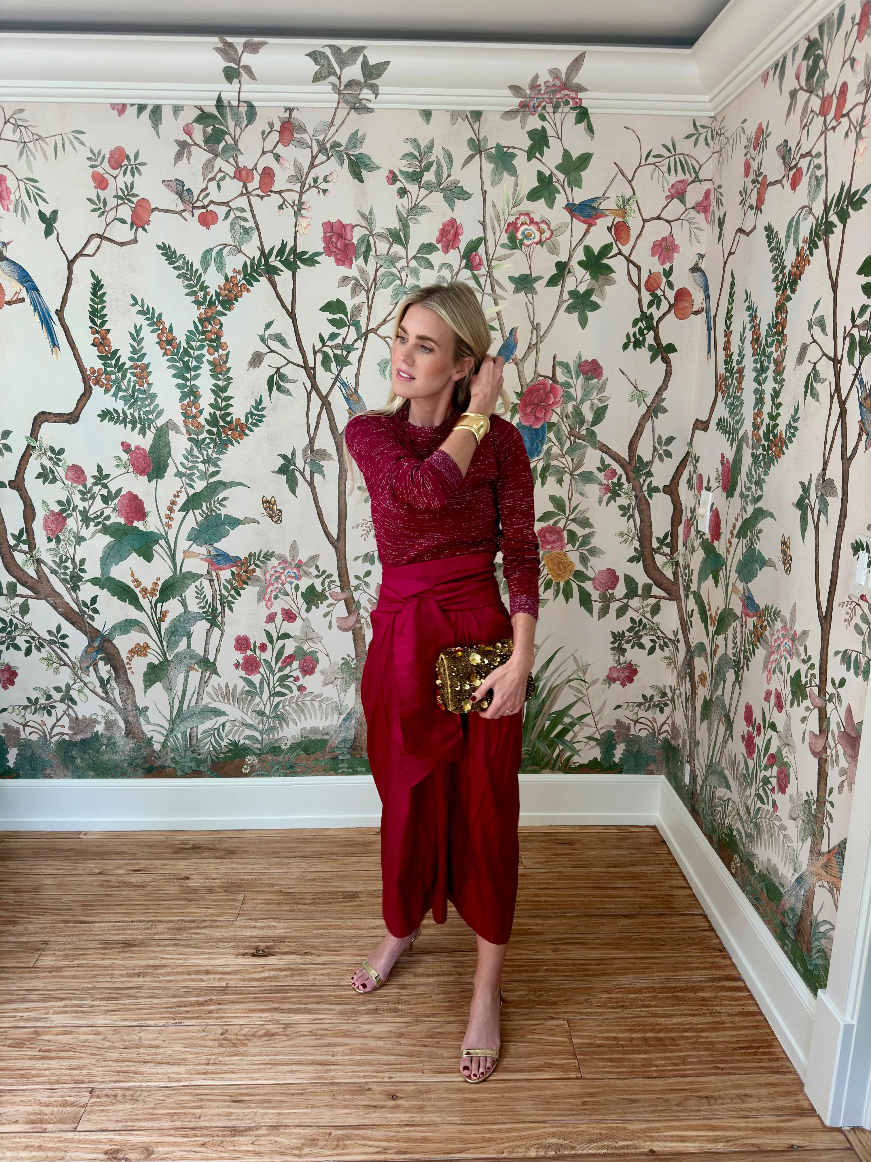 Cartagena Wrap Skirt - Cranberry sold by Julia Amory product image thumbnail 3