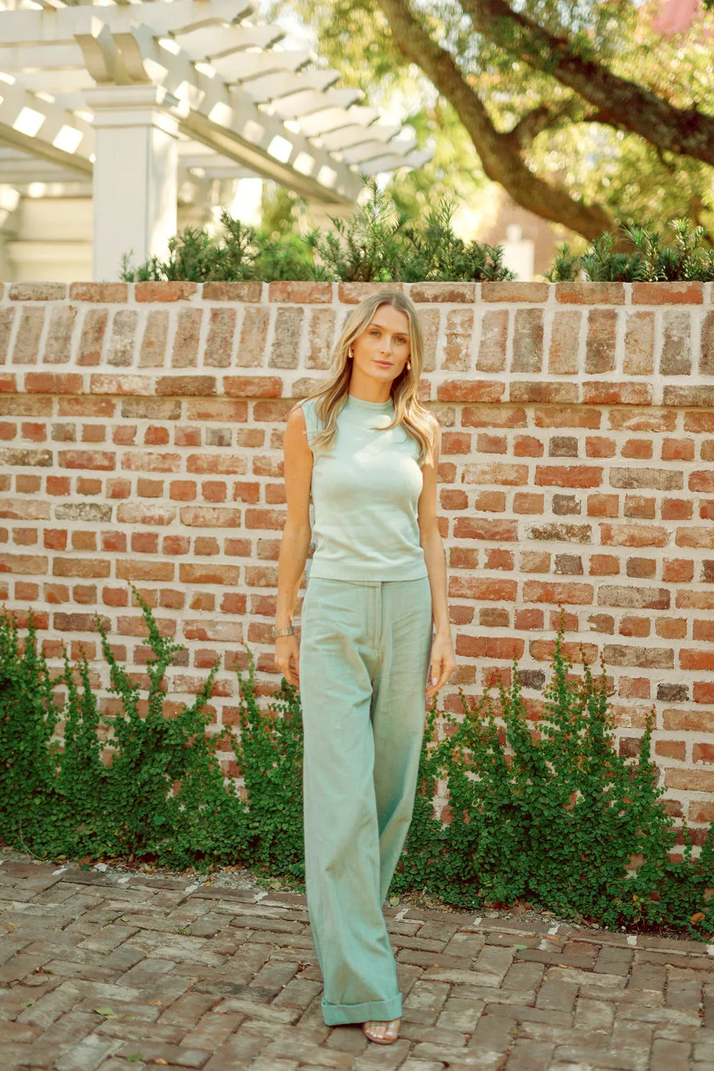 Julia Pant Cord - Pistachio sold by Julia Amory