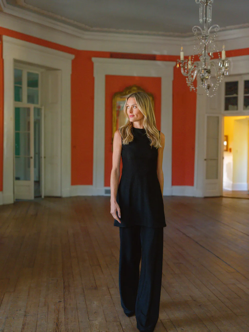 Sleeveless Metallic Tunic Top - Noir sold by Julia Amory product image thumbnail 3