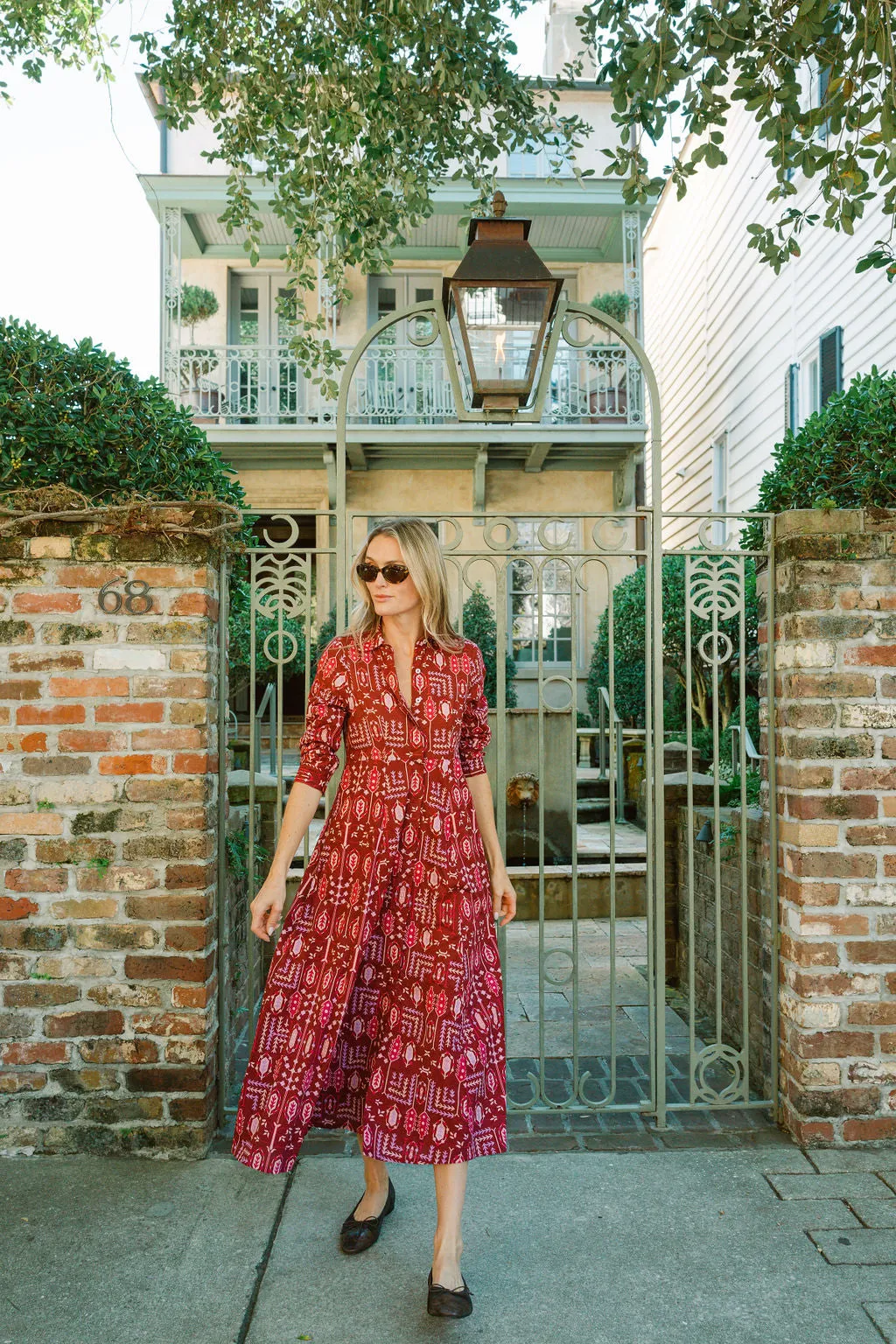 The JA Shirt Dress - Cranberry Loon Patchwork sold by Julia Amory product image thumbnail 5